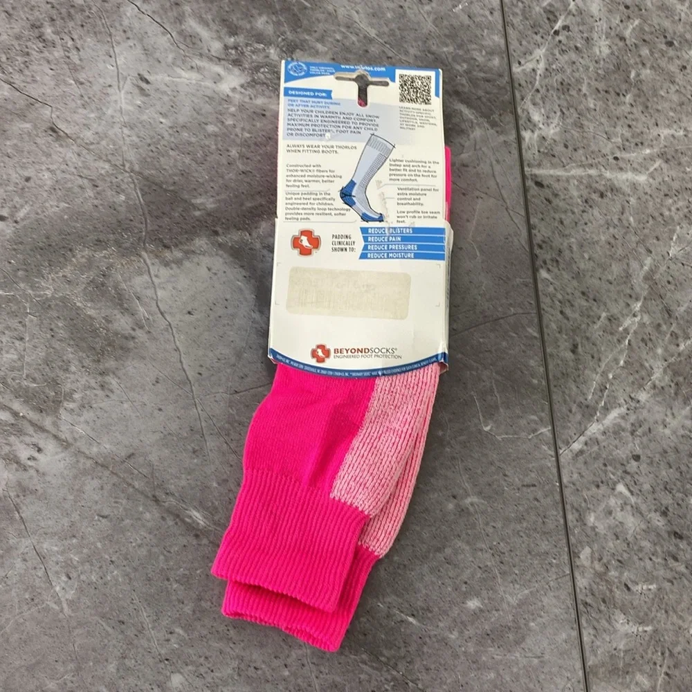 Thorlos Kids Snow Socks Size Youth 4.5 - 6 Pink Beyond Socks‎ Unisex Over Calf